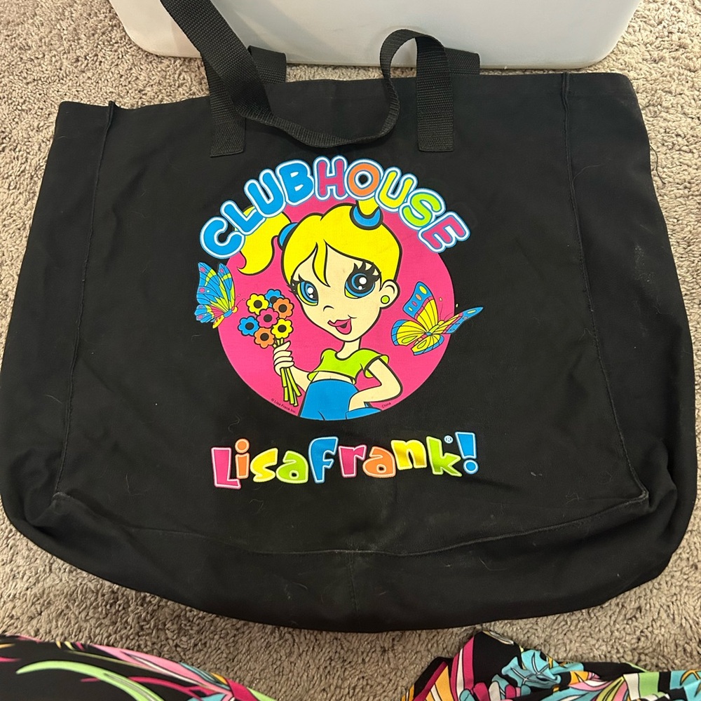 NWT Lisa Frank Clubhouse Black Milleny M. Girl Tote - Picture 4 of 5